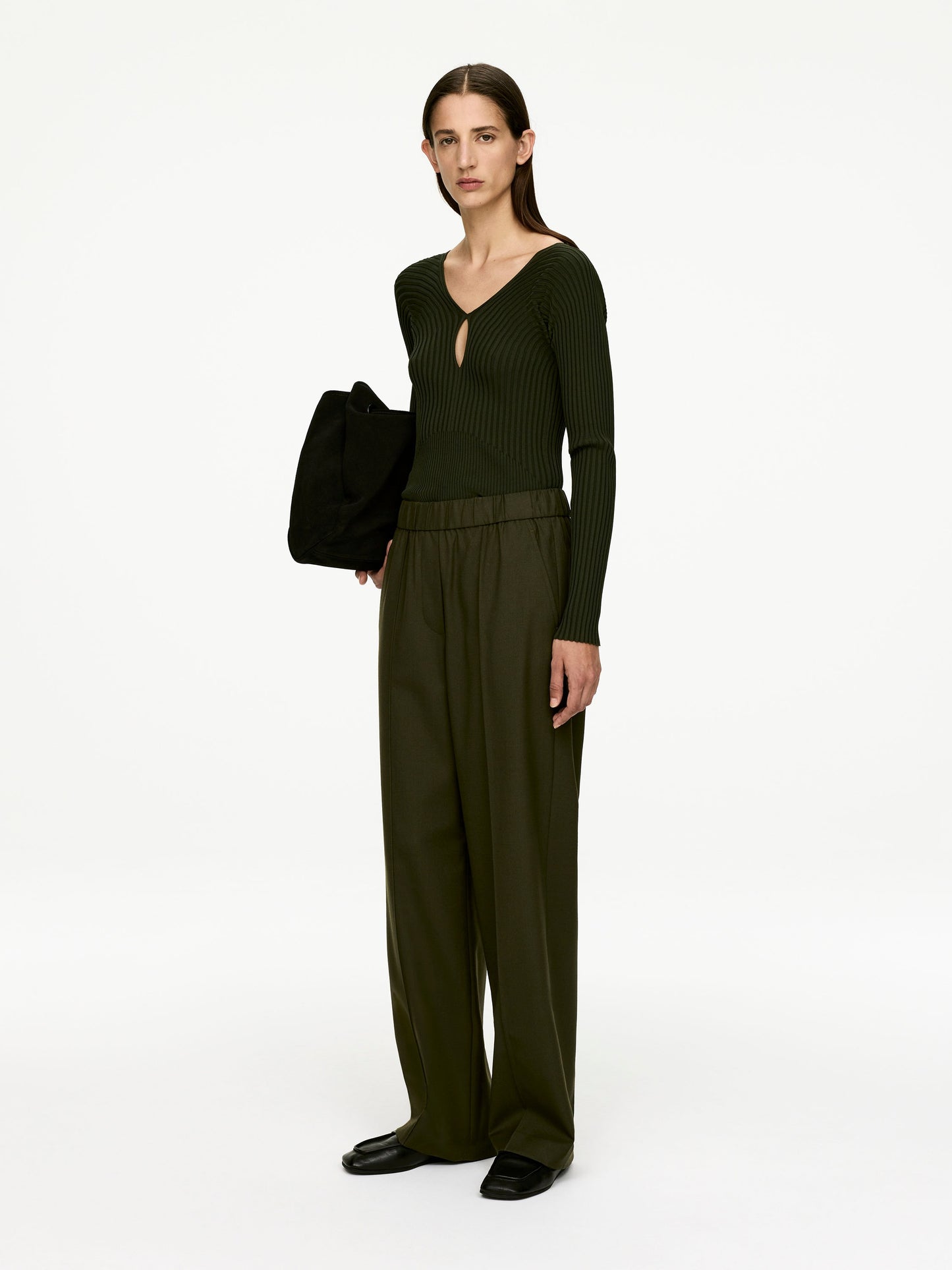 Elastic Waist Tailored Trousers