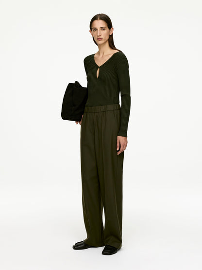 Elastic Waist Tailored Trousers