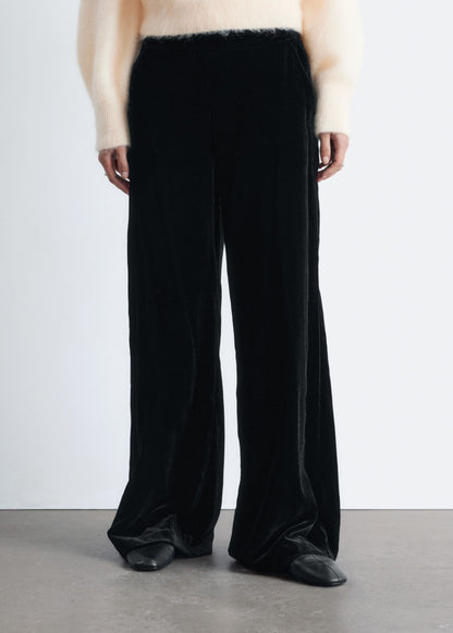 Wide-Leg Velvet Trousers