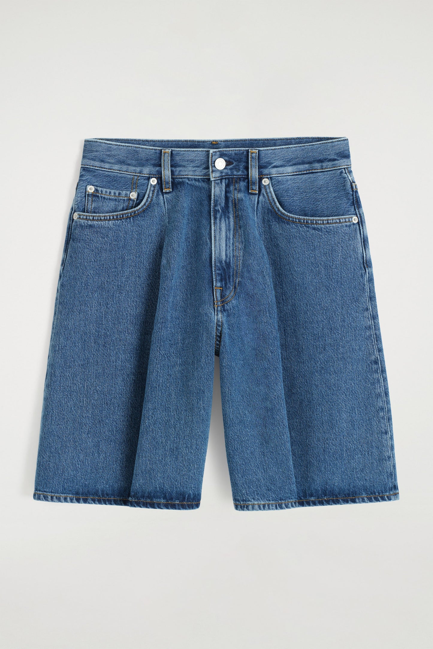 Wide-Leg Denim Shorts