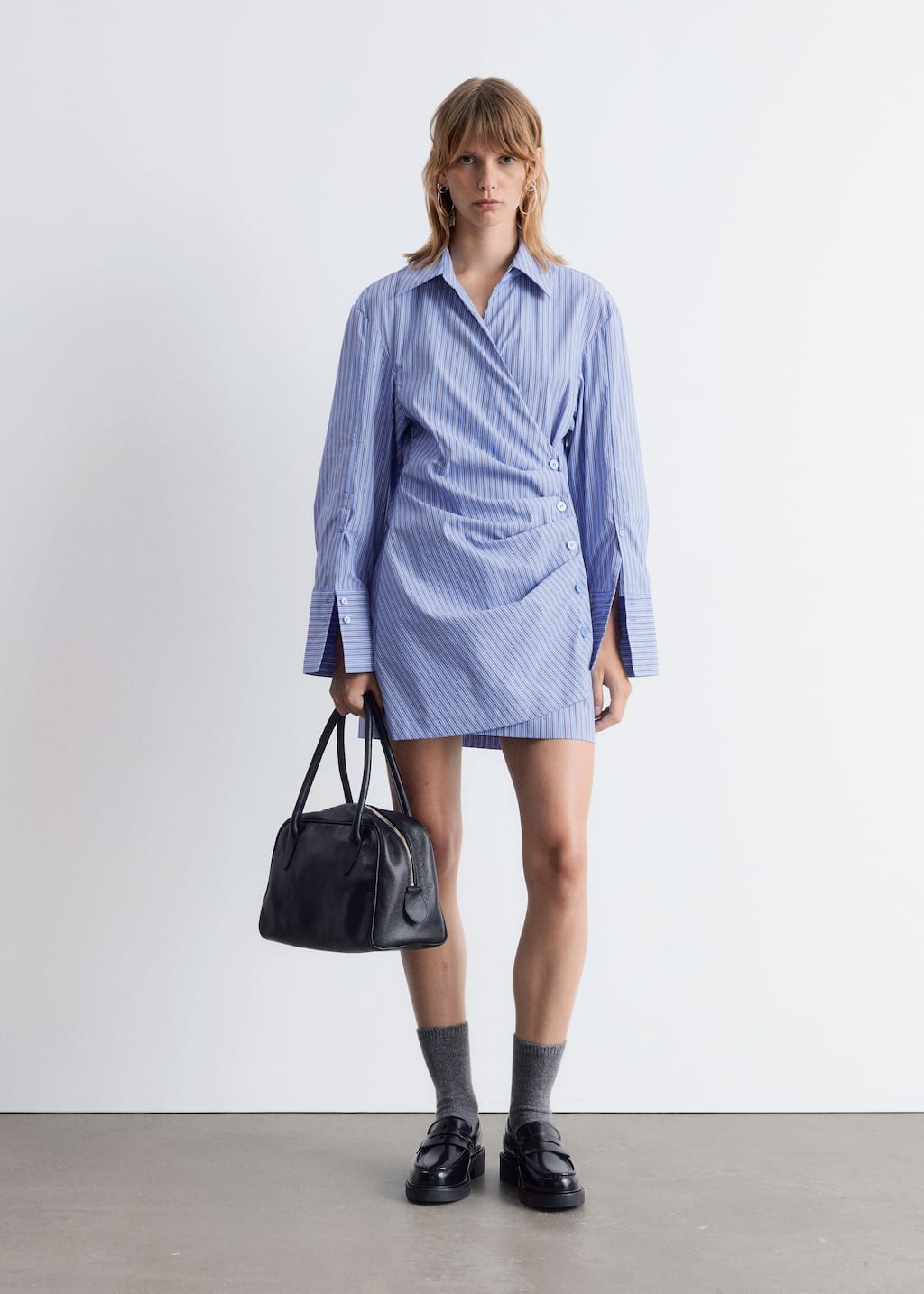 Wrap Shirt Mini Dress