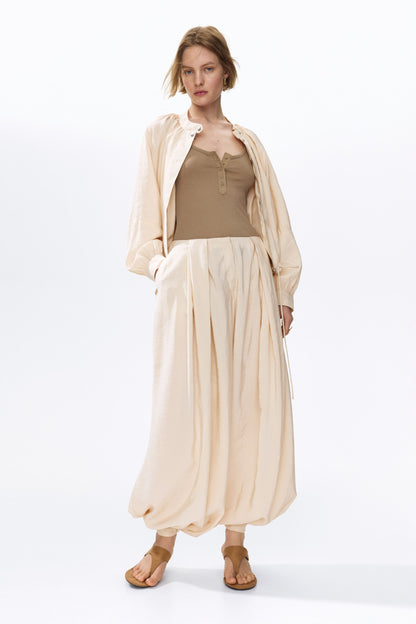 Balloon-sleeved modal jacket