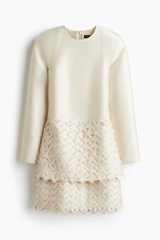 Perforated-skirt dress