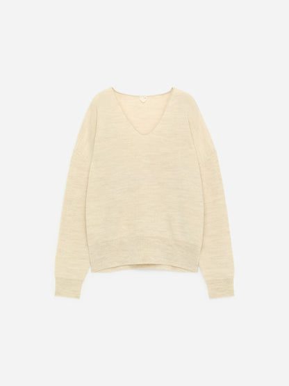 Wool-Cotton V-Neck Jumper