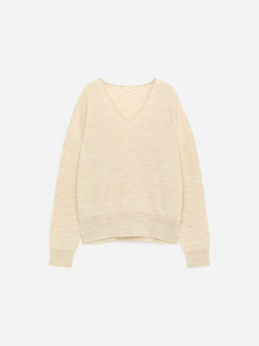 Wool-Cotton V-Neck Jumper