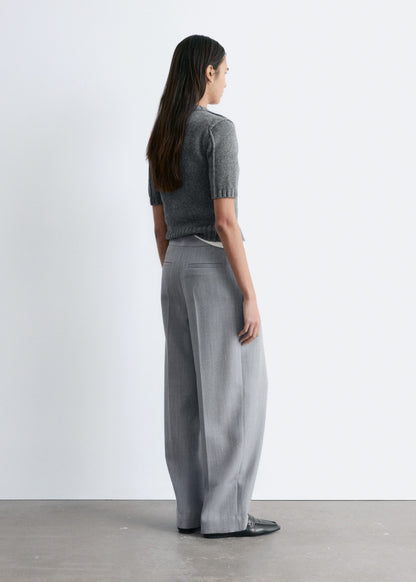 Wool-Blend Tailored Trousers