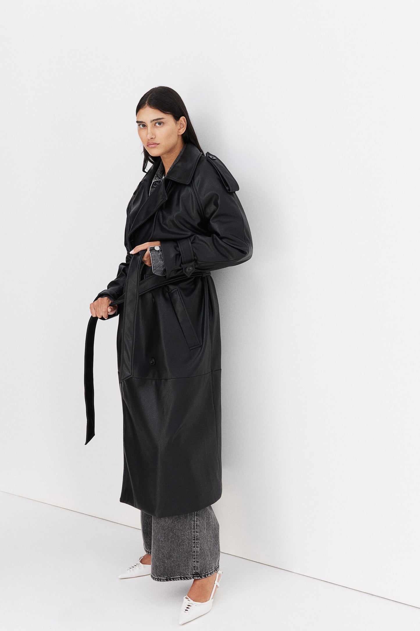 Coated trench coat