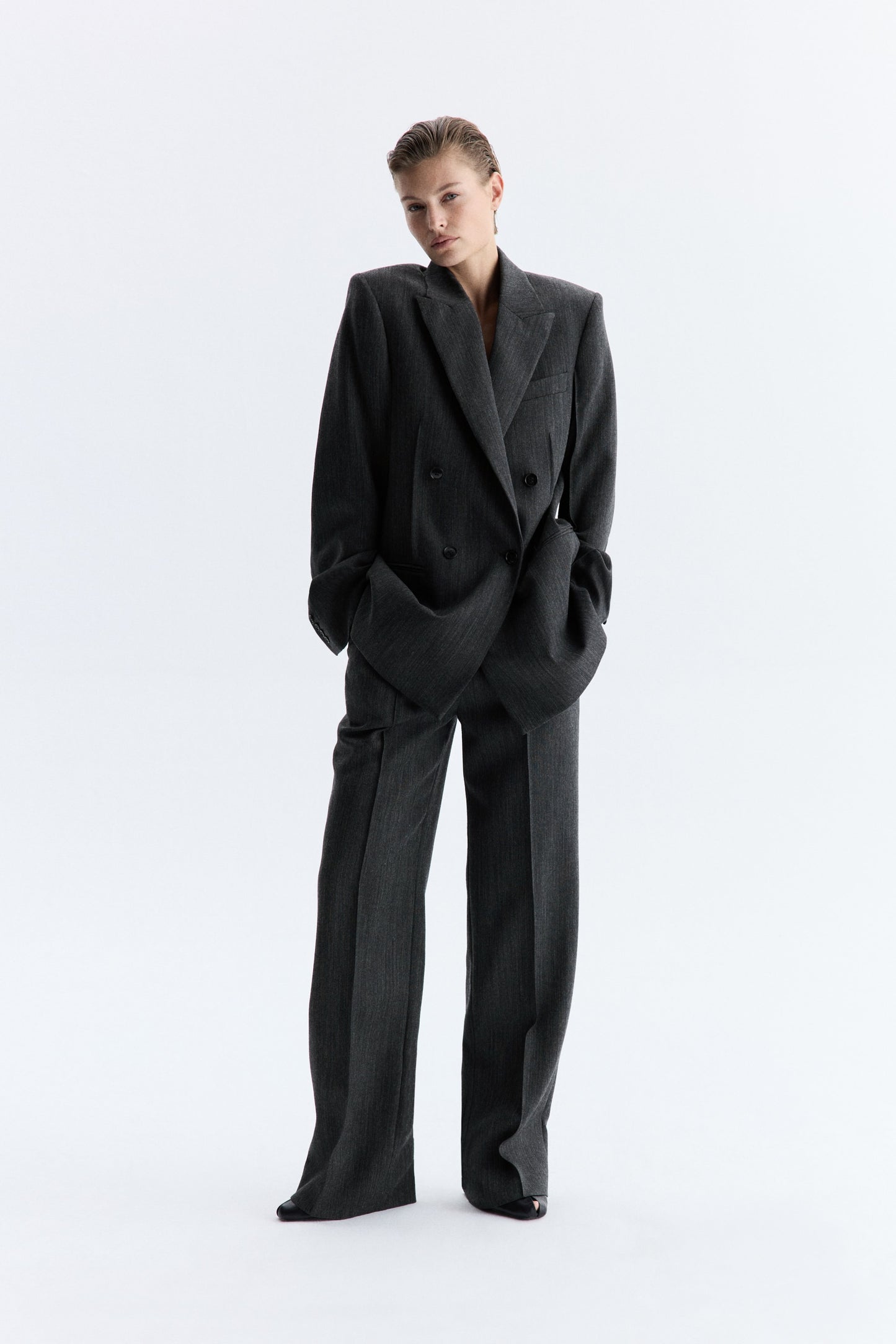 Double-breasted wool blazer
