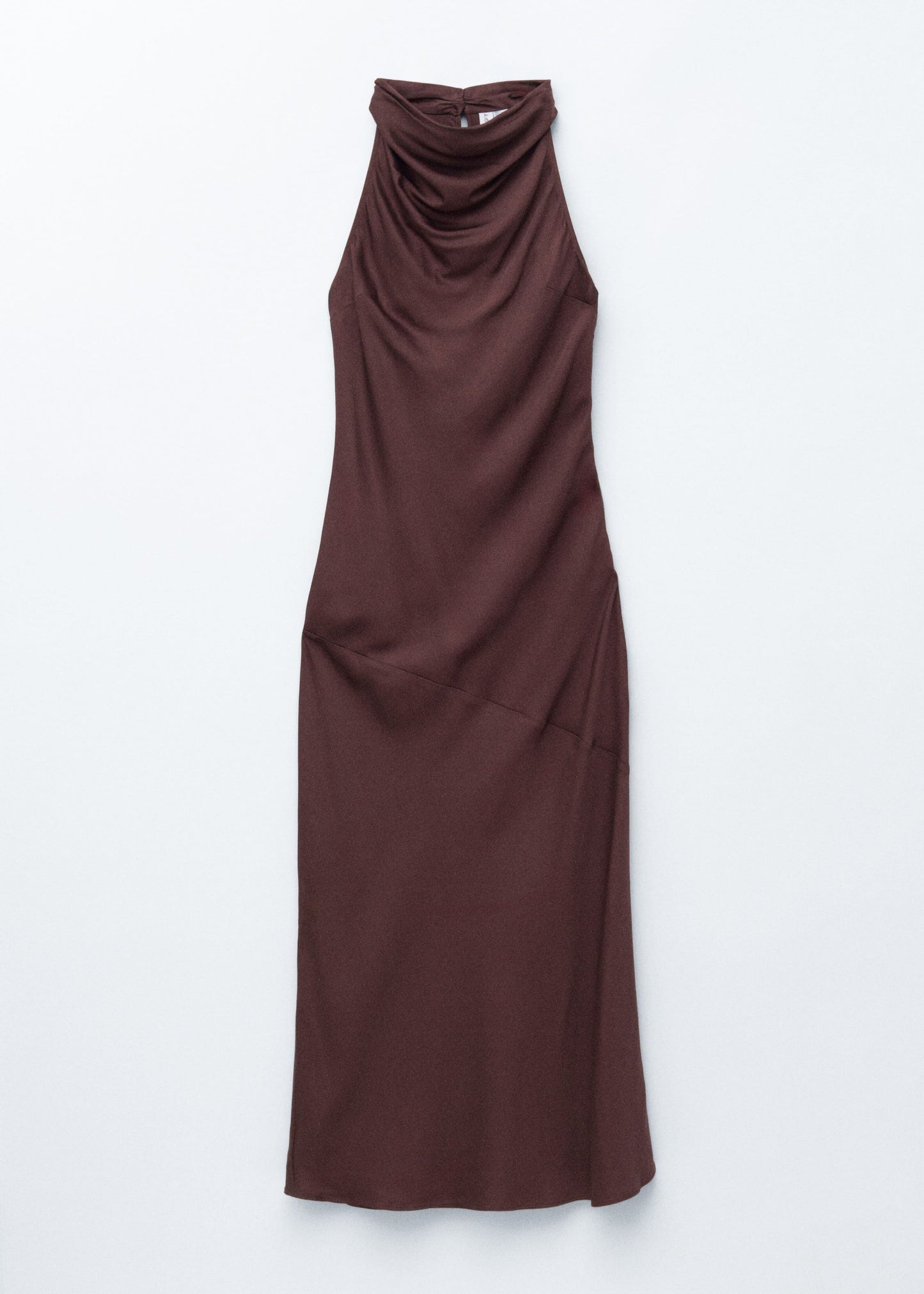 Cowl-Neck Satin Midi Dress