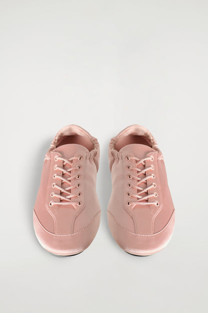 Satin-Suede Ballet Flat Trainers