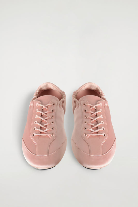 Satin-Suede Ballet Flat Trainers