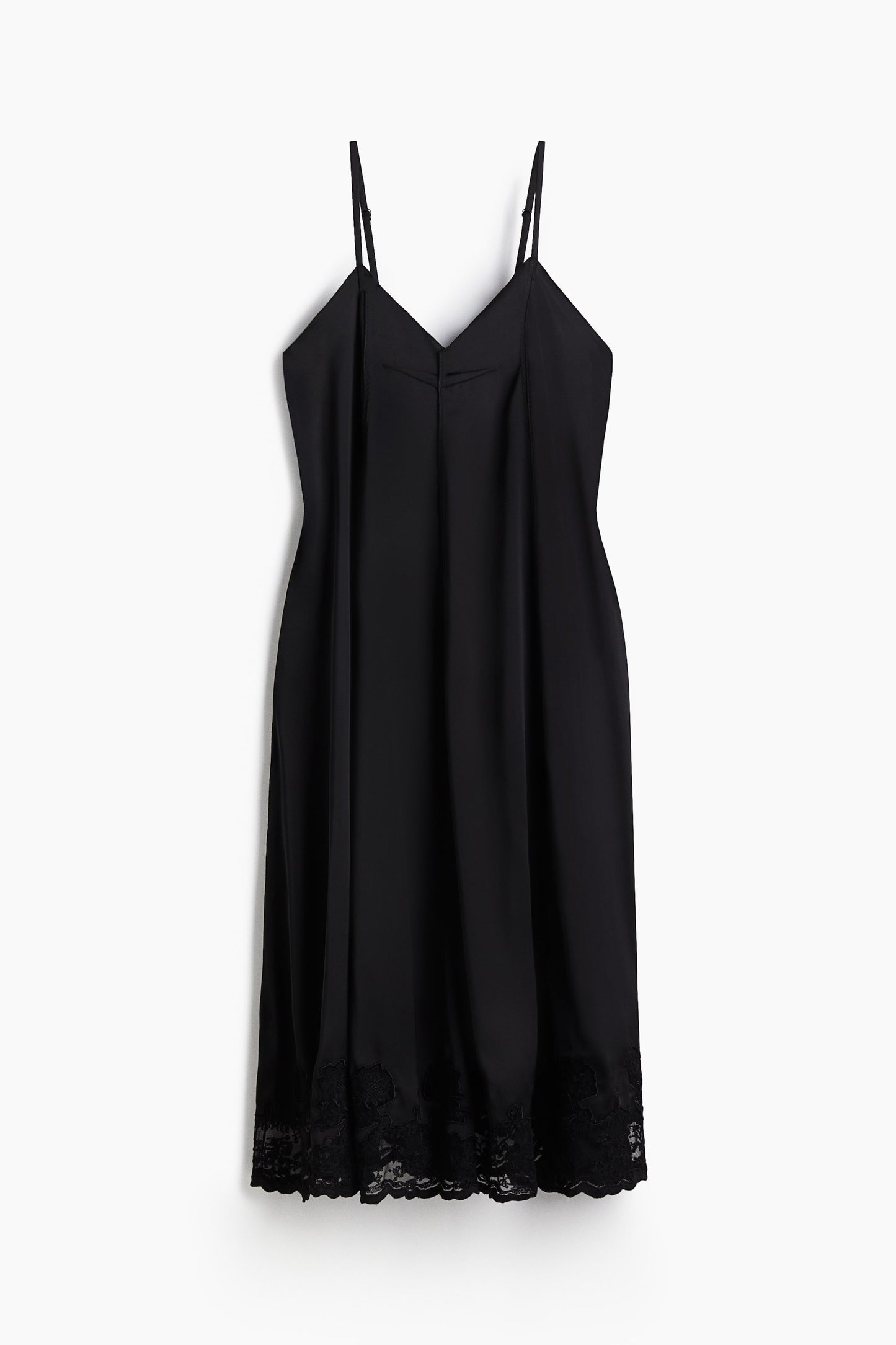 Lace-inset satin dress