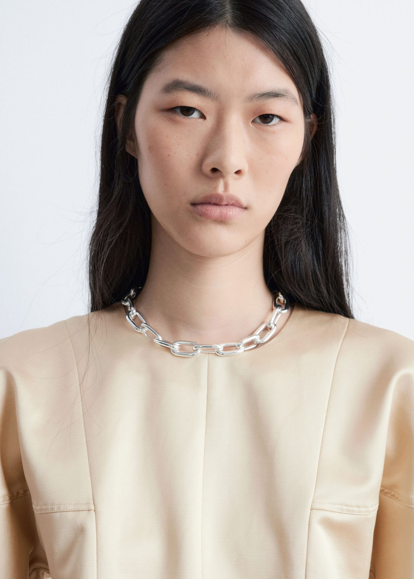 Satin Puff-Sleeve Top