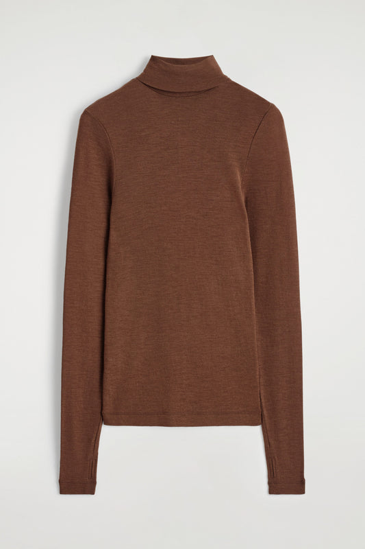 Merino Wool High-Neck Top