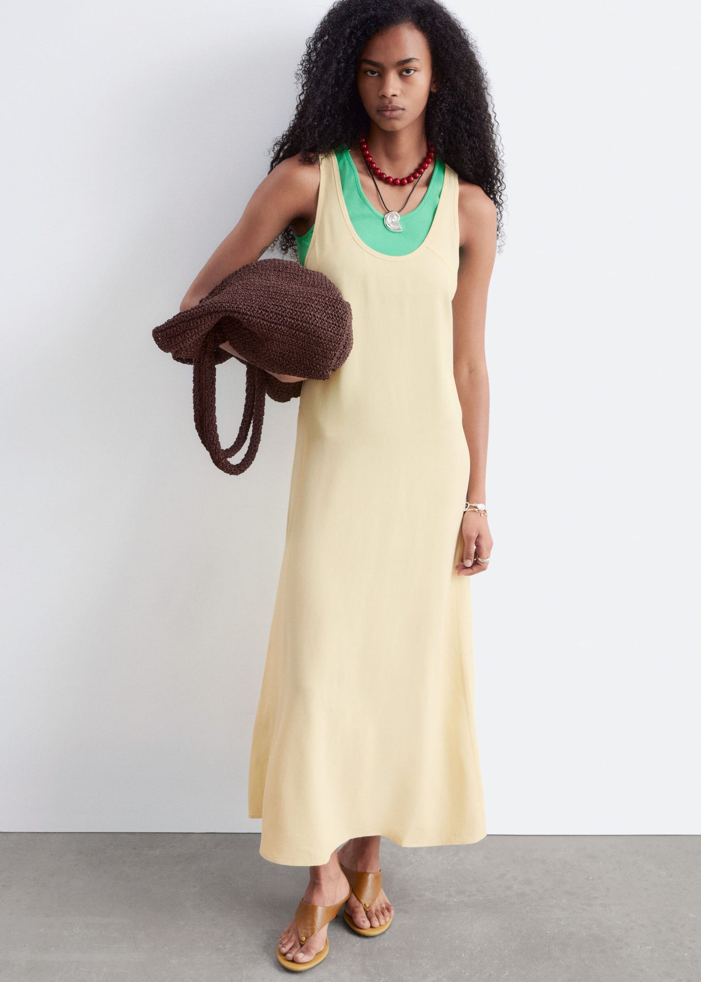 Scoop-Neck Midi Dress