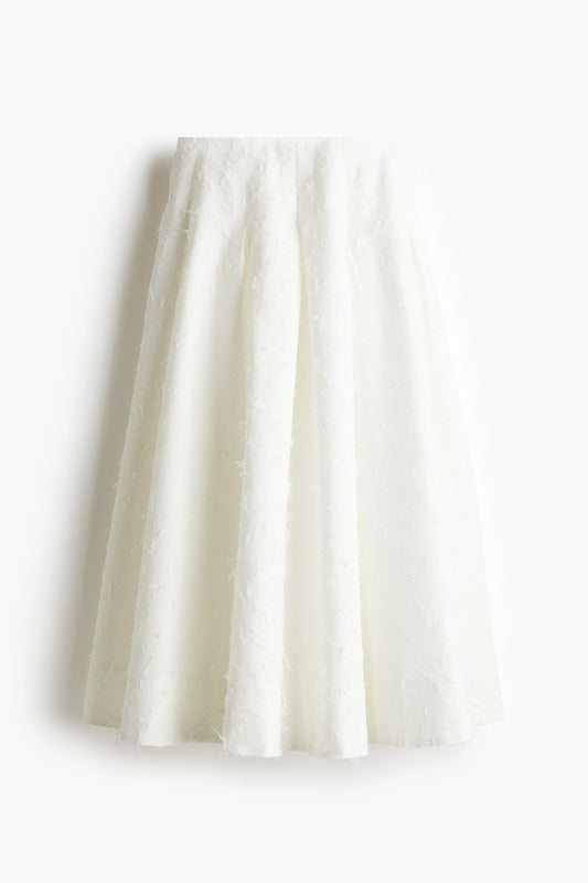 Fringed A-line skirt