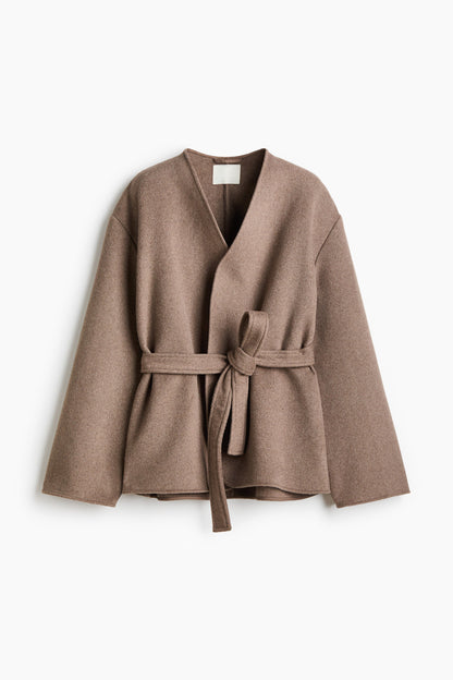 Tie-belt coat