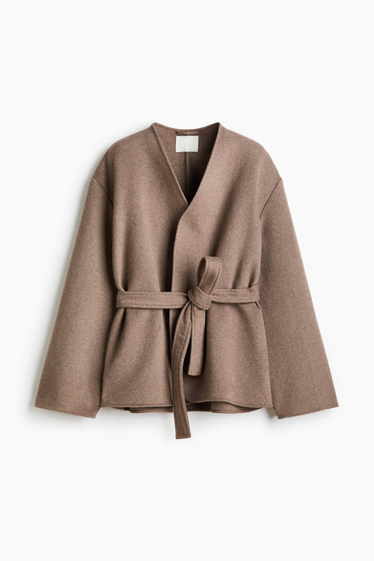 Tie-belt coat