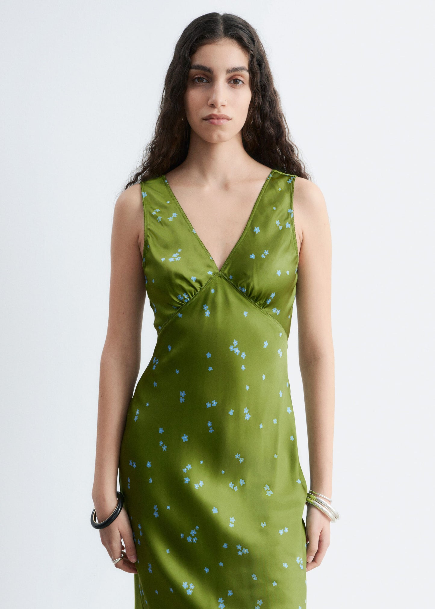 V-Neck Slip Midi Dress