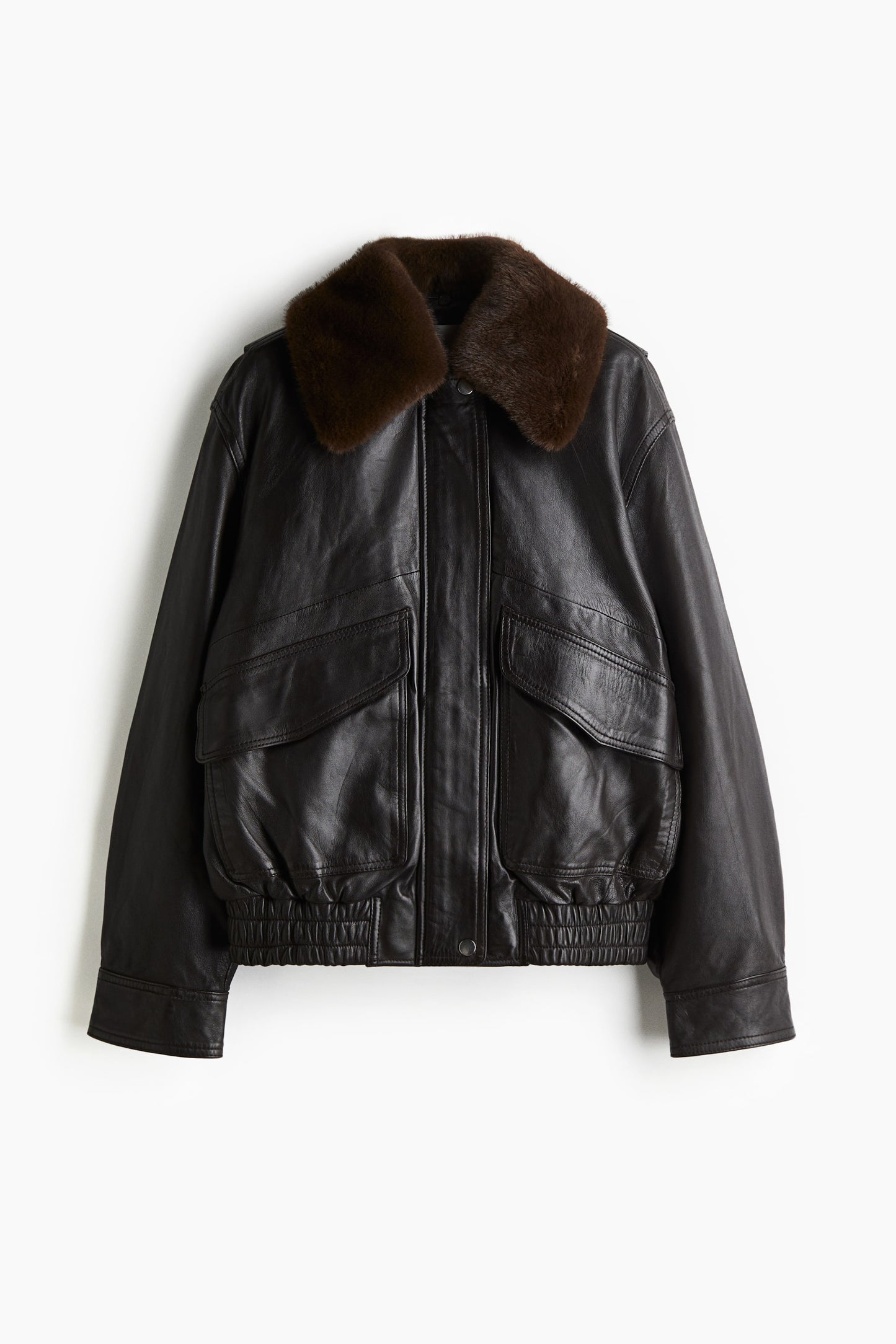 Oversized leather jacket