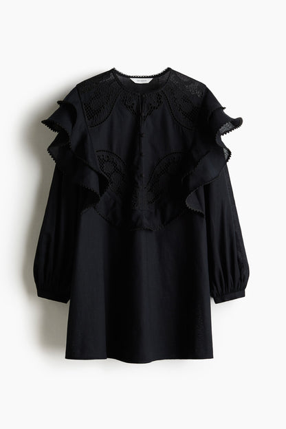 Linen-blend tunic dress