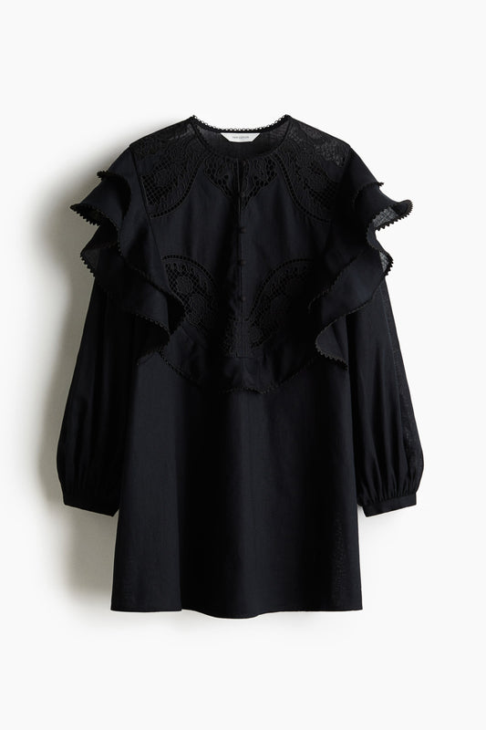 Linen-blend tunic dress