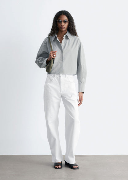 Cropped Oversized Cotton Shirt