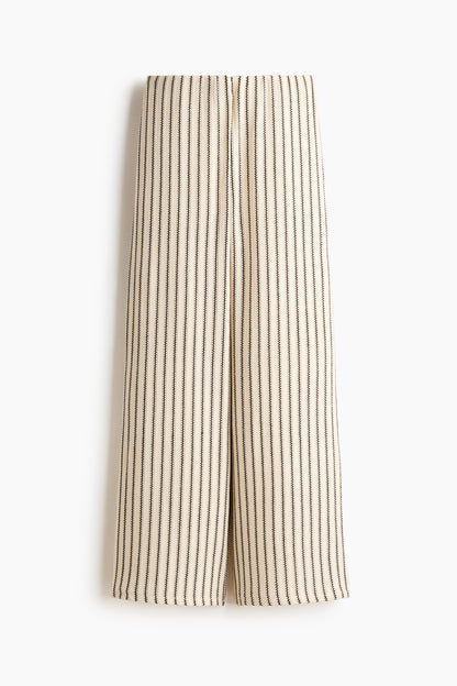 Wide textured-knit trousers