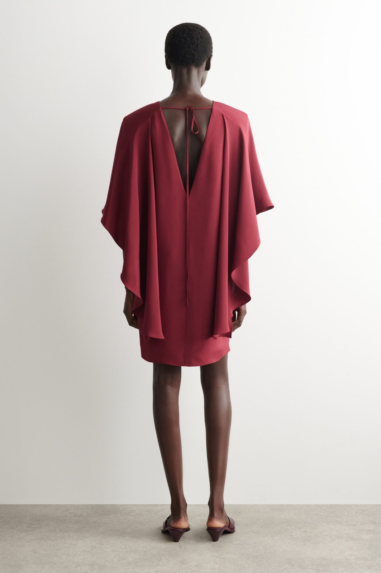 Draped Silk Mini Dress