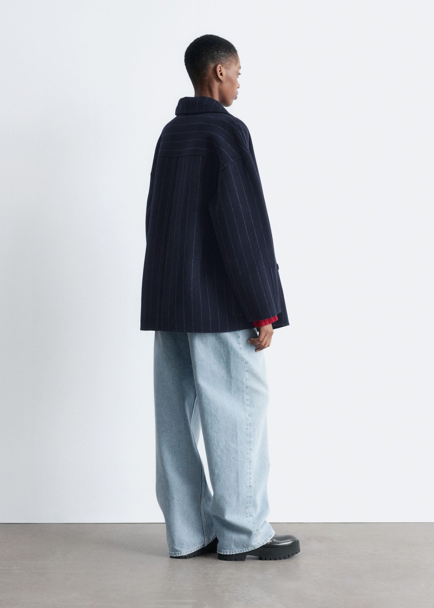 Cocoon-Shaped Wool Jacket