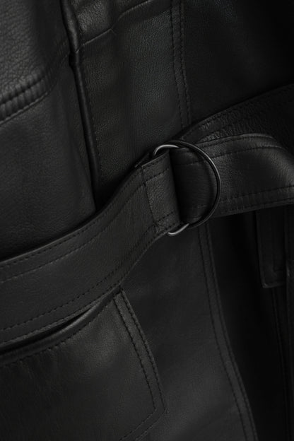 Belted Leather Workwear Jacket