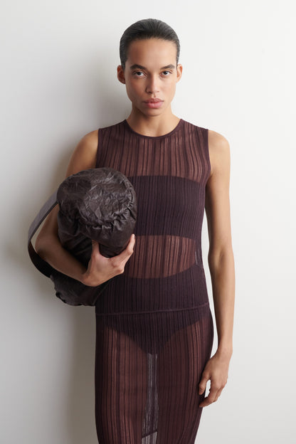 Sheer Lace-Knit Tank Top