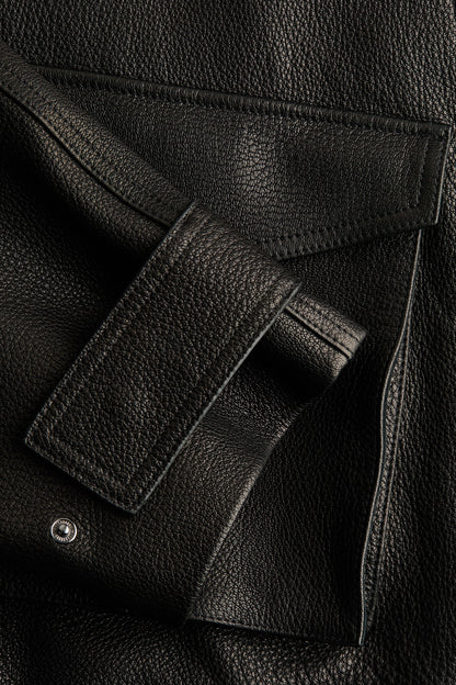 Peplum leather jacket