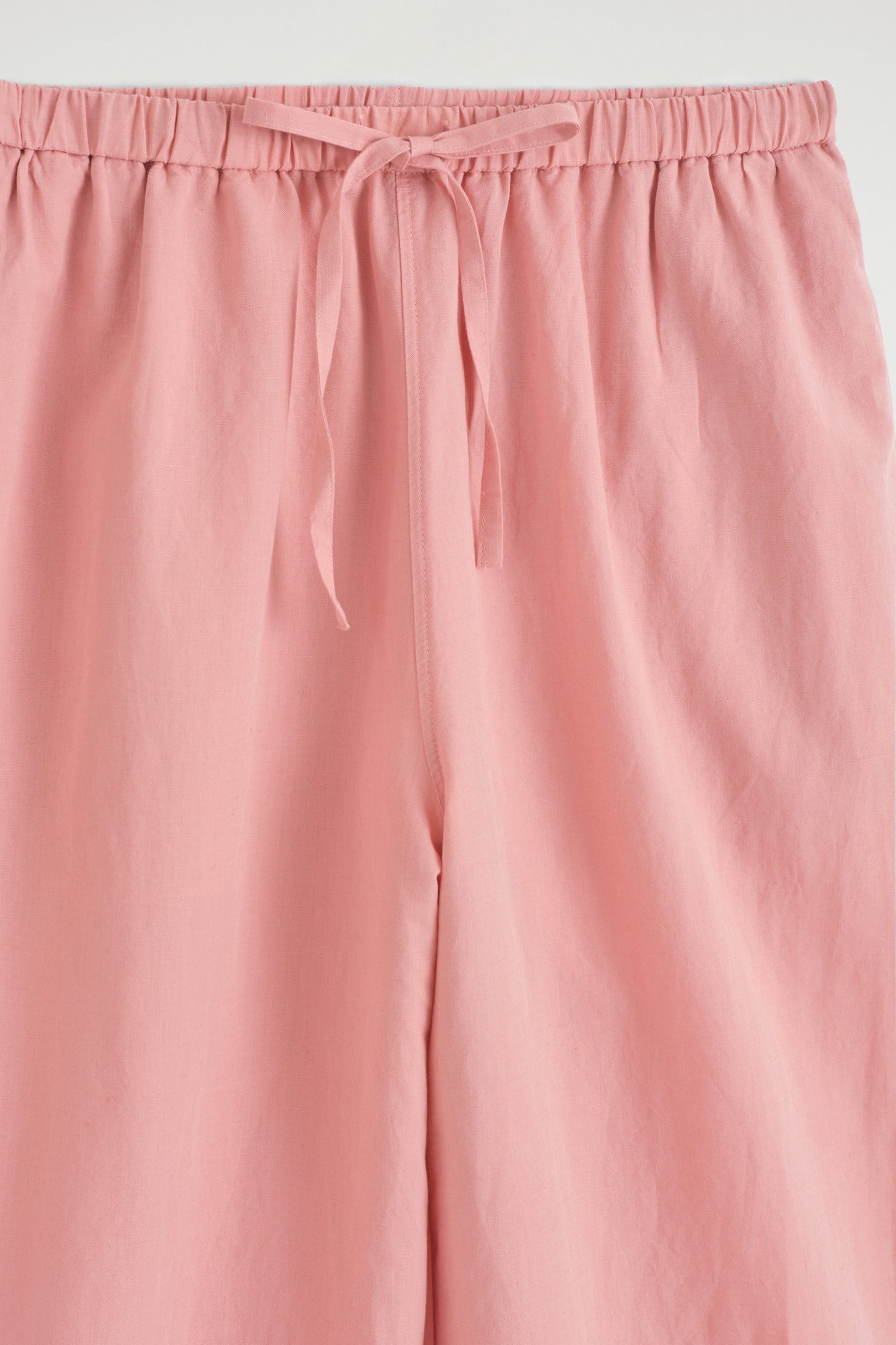 Wide-Leg Linen Drawstring Trousers