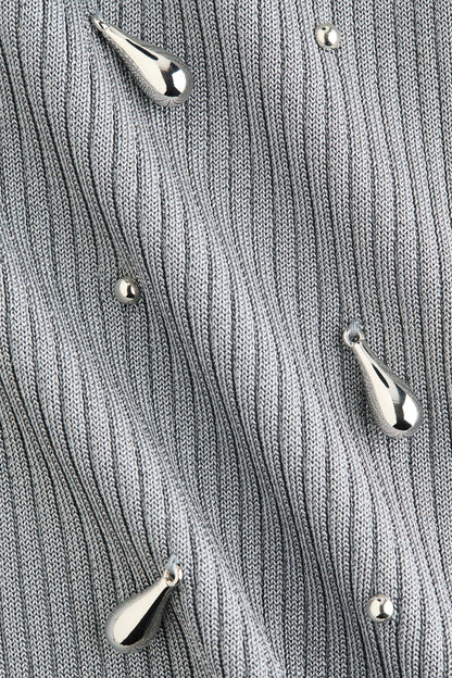 Bead-embellished vest top