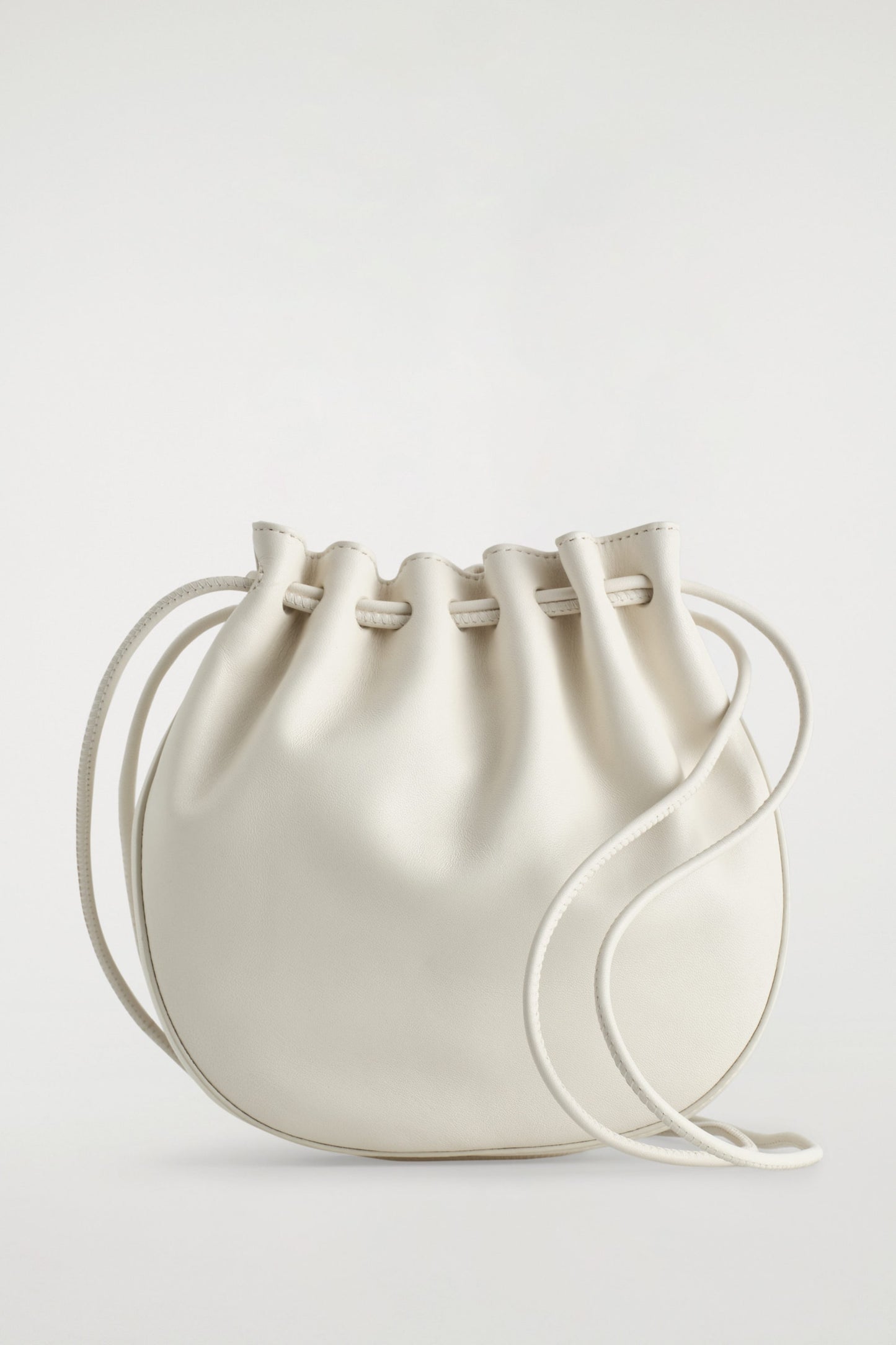 Gathered Crossbody Leather Bag