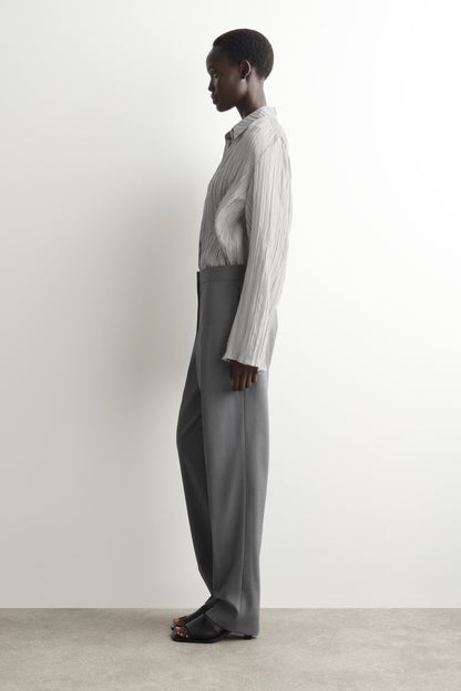 Tailored Wool Straight-Leg Trousers
