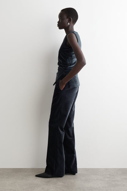 Velvet Straight-Leg Trousers