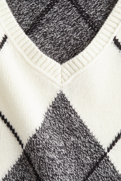 Jacquard-knit wool jumper