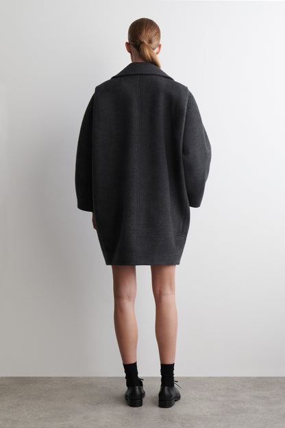 Sculpted Wool-Blend Coat