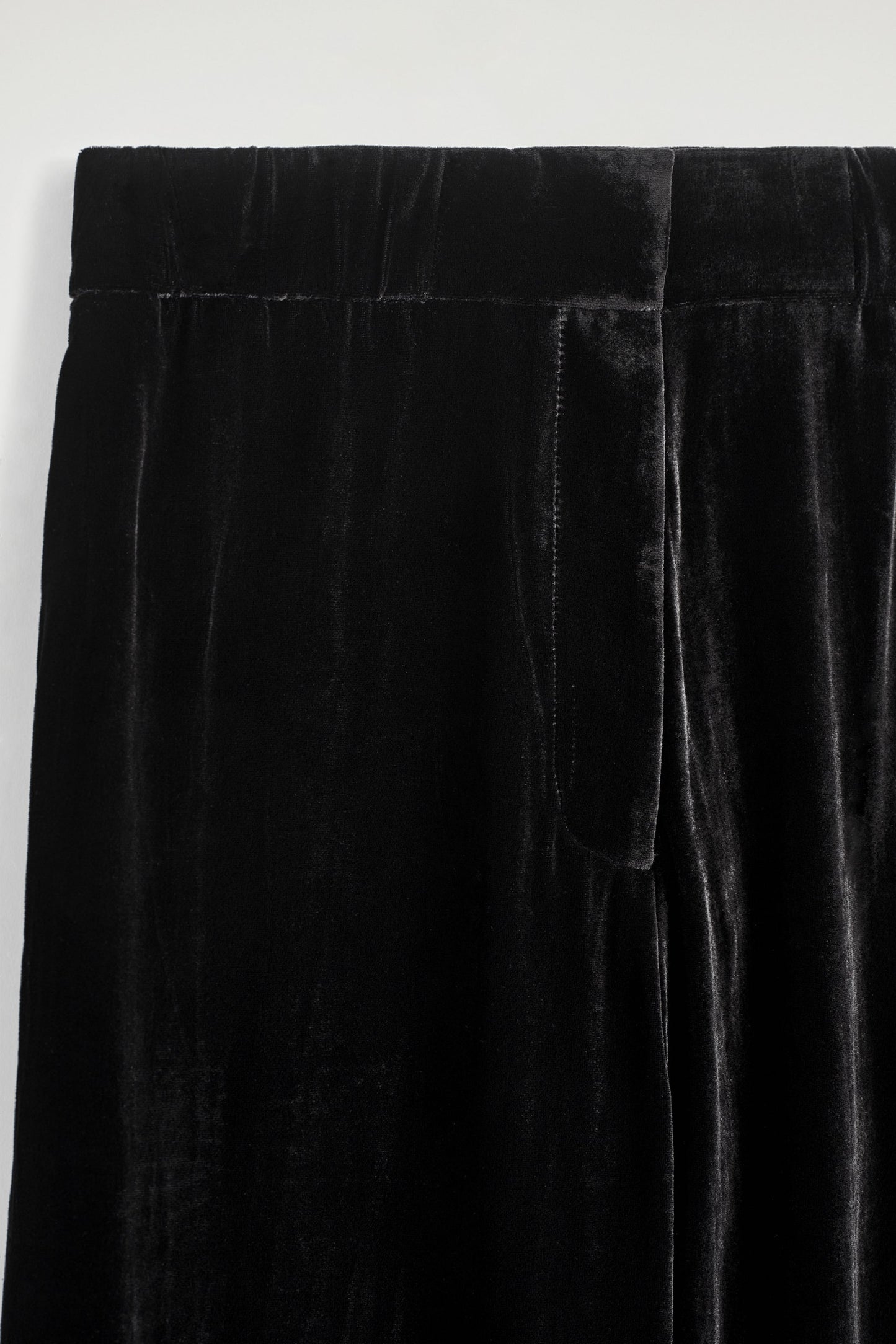 Velvet Elasticated Straight-Leg Trousers