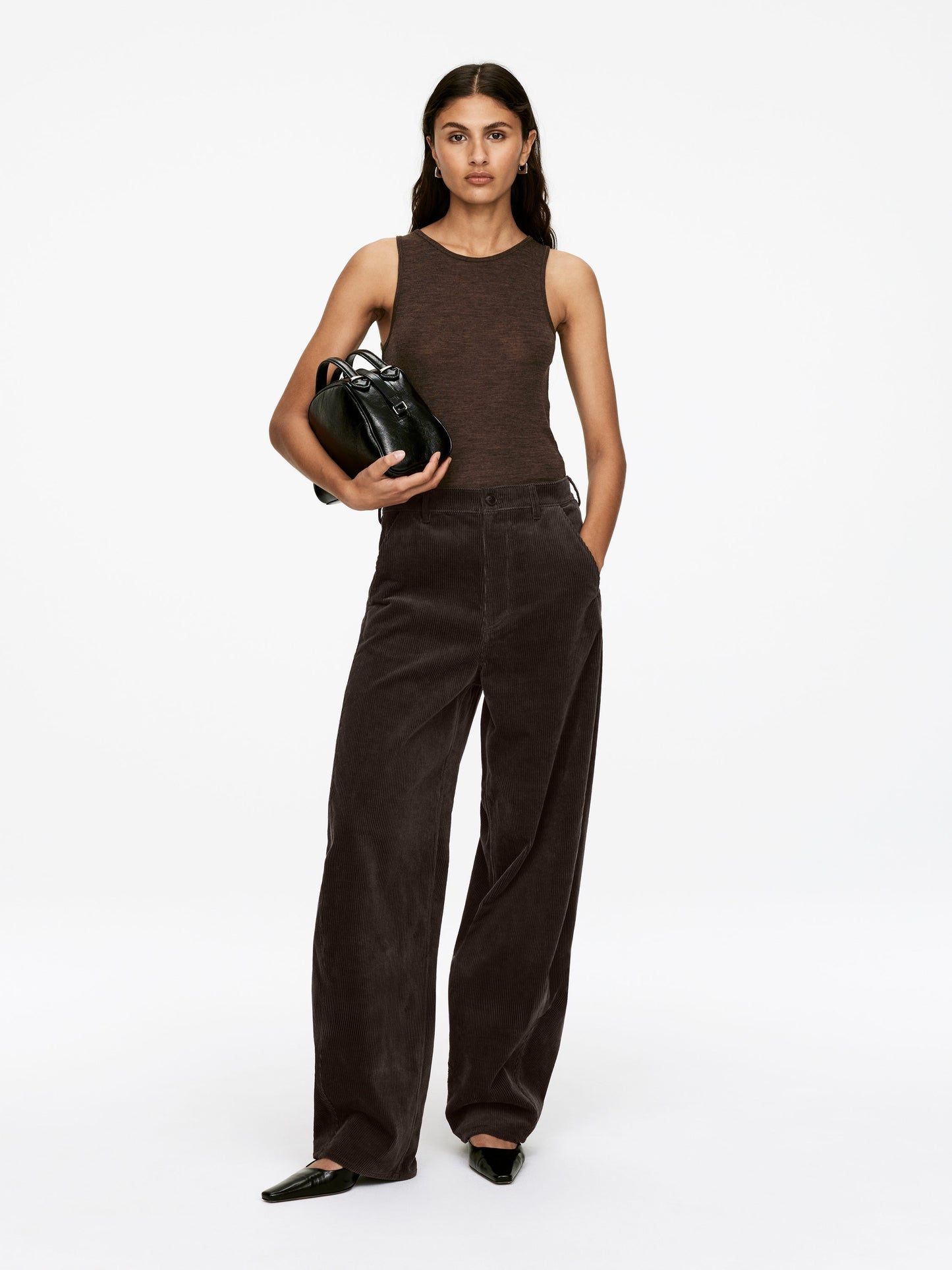 Barrel-Leg Corduroy Trousers