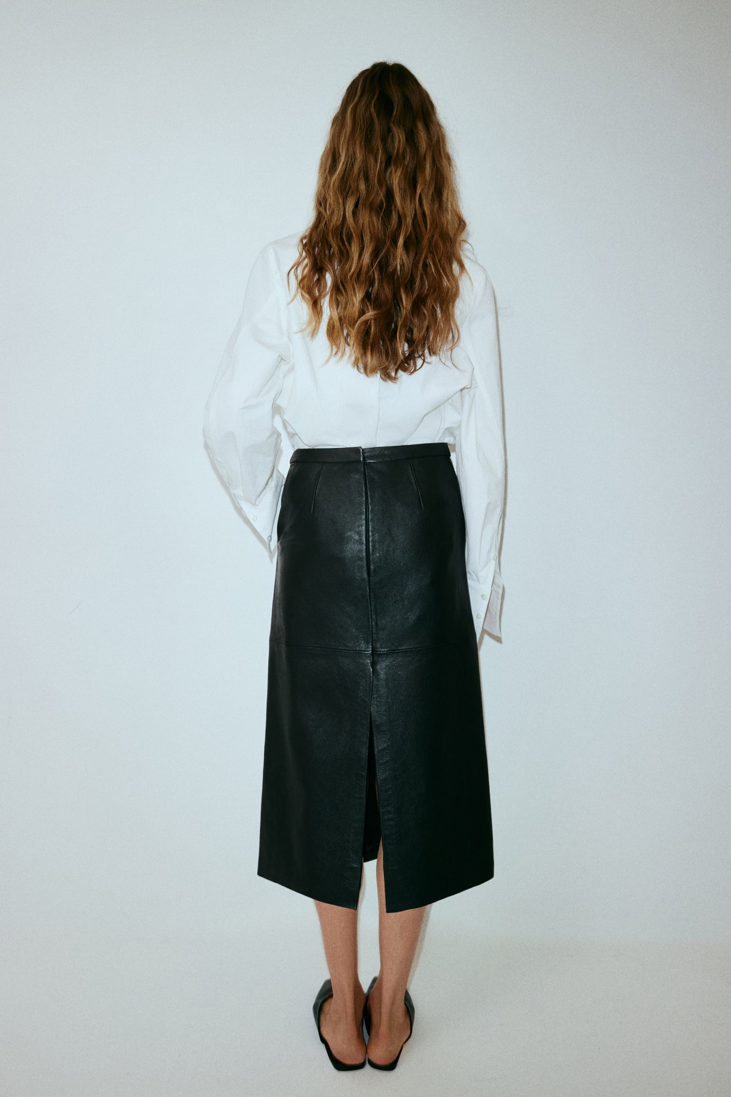 Leather pencil skirt