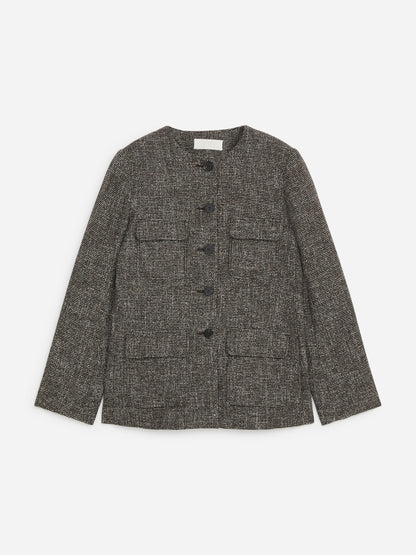 Wool-Cotton Blend Utility Jacket