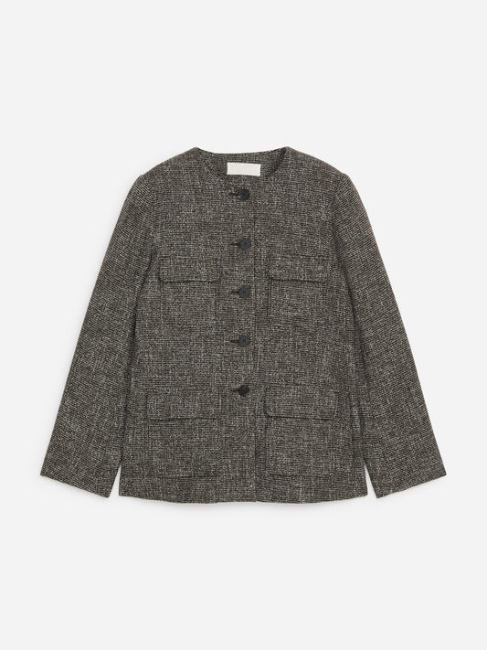 Wool-Cotton Blend Utility Jacket