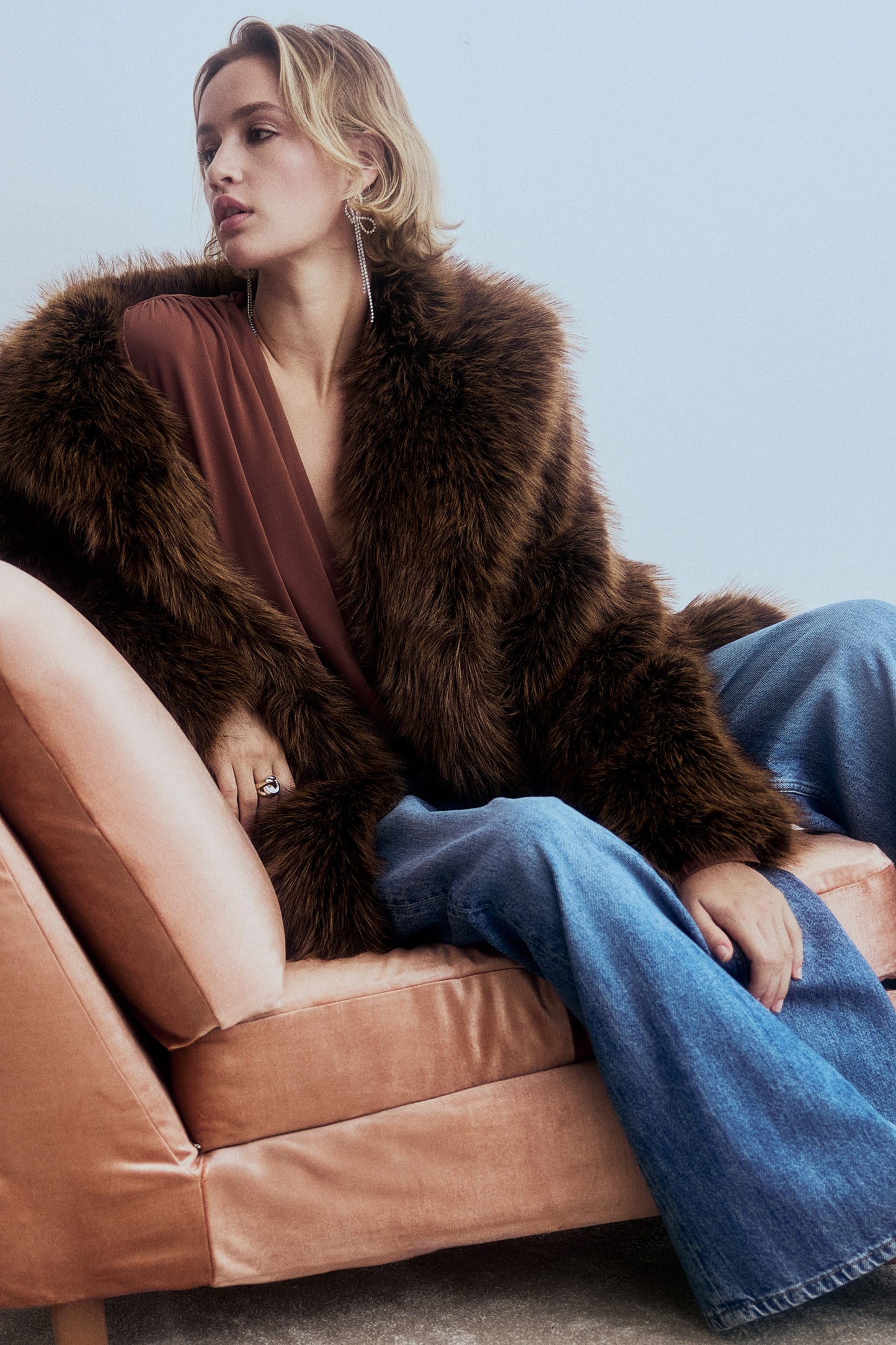 Draped V-neck thong body