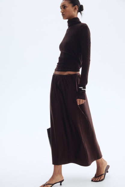 Drawstring-detail skirt