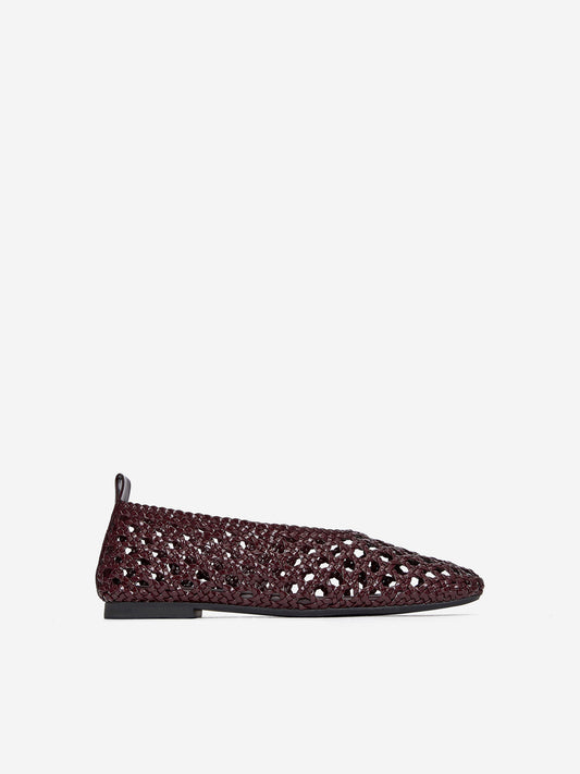 Woven Patent Leather Flats