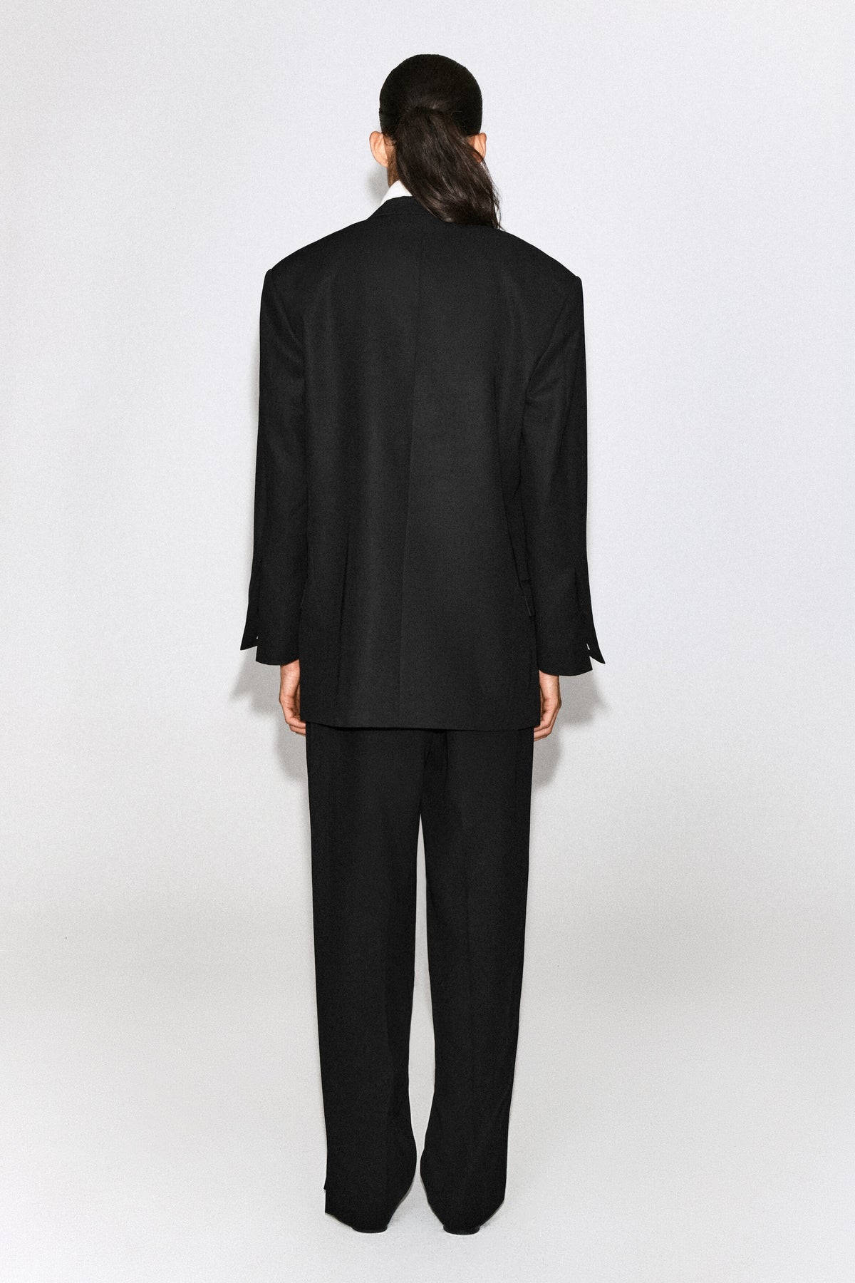 Contrast-Lined Double-Breasted Blazer