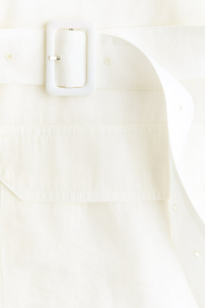 Women's White Belted cargo jacket